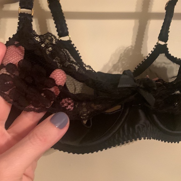 Agent provocateur black lace bra + matching garter belt 36C LINGERIE BUNDLE - Picture 4 of 16